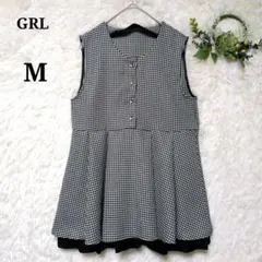 グレイル ノースリーブワンピース フレア 千鳥格子柄 M