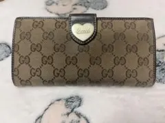大特価！！GUCCI/GGキャンバス/ハート/長財布/キャンバス/CML/総柄