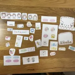 マタニティ フレークシール ハンドメイド 母子手帳 記録