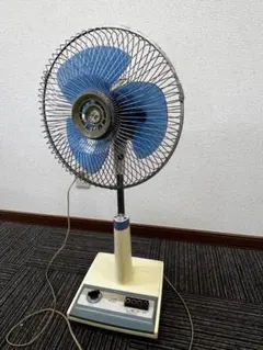 昭和レトロ ナショナル 扇風機 青3枚羽根 タイマー付 動作良好