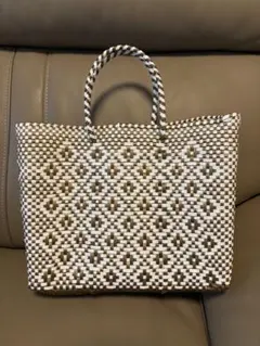 Letra　メルカドバッグ　ロンボ　ホワイト×ゴールド　レトラ