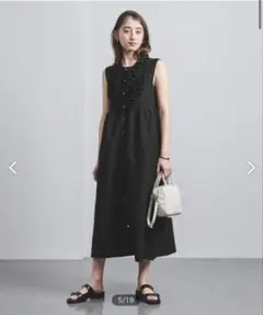 フリル ノースリーブ ワンピース♡ブラック