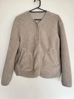 ユニクロ ボアフリース　カーディガン M ベージュ あったか