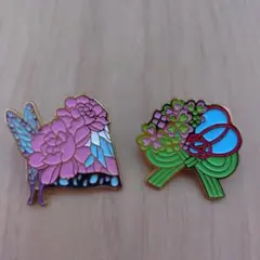 【新品】鬼滅の刃 ピンバッジセット　胡蝶しのぶ・甘露寺蜜璃