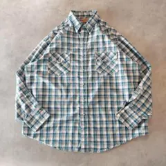 BIG MAC ビッグマック チェックシャツ 古着 90s XL 青 14827のサムネイル