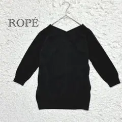 Rope 針織衫 黑色 M號 V領 套頭衫 七分袖