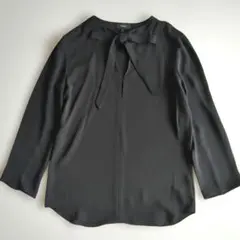 極美品★セオリー ボウタイ ブラウス シルク100% Vカット ブラック Sのサムネイル