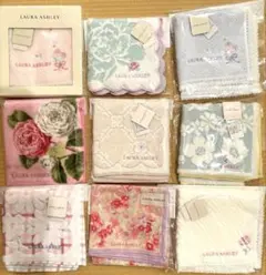 未使用✨️ ローラアシュレイ ハンカチ 花柄 レース 刺繍 9枚セット まとめ売り