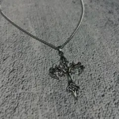 Opium - 十字架 Cross Silver Necklace y2k
