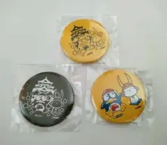 ドンペンひこにゃん彦根城 単色缶マグネット2個とカラー缶バッチ１個　計３個セット