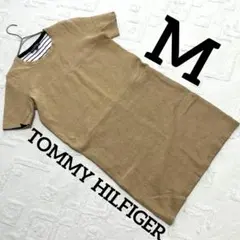 TOMMY HILFIGER ベージュ 半袖ニットワンピース M チュニック