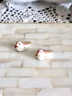fève フェーブ風 陶器 小鳥 アヒル ひよこ 置物のサムネイル