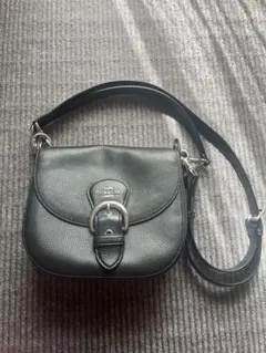 COACH ブラックレザー ショルダーバッグ　2way