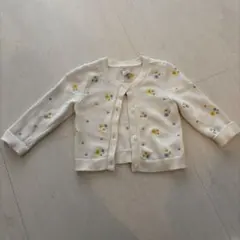 GAP アイボリー 花柄カーディガン 18-24ヶ月