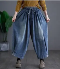 【大きいサイズ有】 レディース デニム　パンツ　春夏 秋 新品 ゆったり