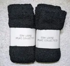 ハイソックス もこもこ靴下 冬極厚雲感裏パイル・ニーハイソックス　２足