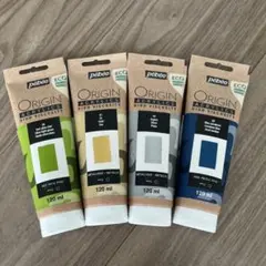 Pebeo ORIGIN アクリル絵の具 4本 120ml 残量6〜7割程度