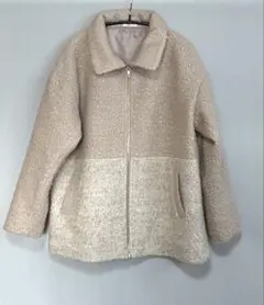 【ITEMS URBAN RESEARCH】ベージュ ボア切替ジャケット