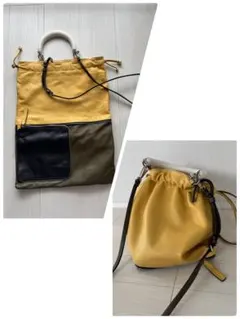 レアカラー】MARNI トートバッグ 4ケット バイカラー サイドジップ 