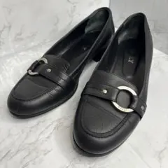 ✨BALLY バリー　ロゴ刻印　シルバー金具　レザー　ローファー　ブラック37のサムネイル