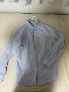 青と白のストライプ ボタンダウンシャツ M