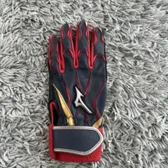 ミズノ バッティング用手袋 ネイビー/レッド　キッズ　ジュニア