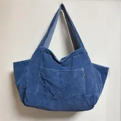 コーデュロイ トートバッグ 大容量 インディゴ