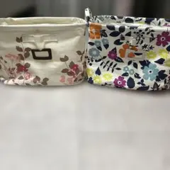花柄収納バスケット 2個セット