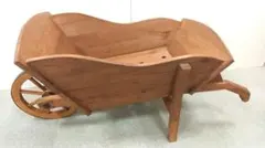 木製ワゴン　一輪車　大型プランター　ガーデニング用・オブジェ・陳列ワゴンなどに！ 木製ワゴン 一輪車 大型プランター ガーデニング用・オブジェ・陳列