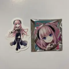 巡音ルカ　グリッター缶バッジ