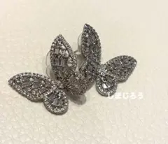 新品　ピアス　バタフライ　蝶々　シルバー　ジルコニア