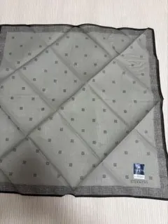 ジバンシィ ハンカチ 千鳥格子 ロゴ総柄 グレー 綿100%