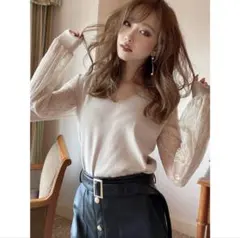 RESEXXY レース切替ニットトップス