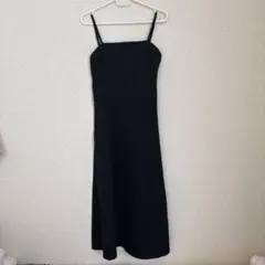 ブラック キャミワンピース ロング丈