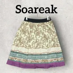 Soareak スカーフ柄スカート フレアスカート (1) イエロー系 タグ付き