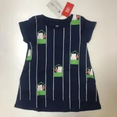 新品♡グラニフ キッズ ぞうのババール コラボ ワンピース ネイビー 90cmのサムネイル