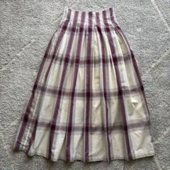チェック柄フレアロングスカート