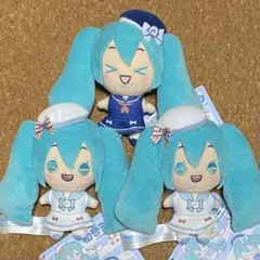 初音ミク　シナモロール　マリンスタイル　ぬいぐるみ　マスコット　3点セット