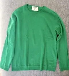 SHIPS カシミヤ 100%グリーン クルーネックセーター★クリスマスカラー★