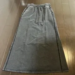 GU スリット入りグレー ロングスカート Sサイズ
