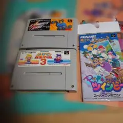 ジャンク。スーパーファミコン ソフト 2本セット Pop'nツインビー説明書