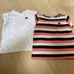 ミキハウス　ダブルビー　星柄とストライプ柄のキッズトップス