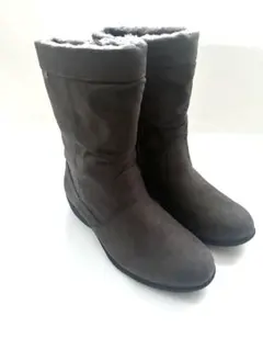 美品　TOPAZ トパーズ スノーブーツ レディース グレー ファー付 24cm