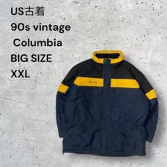 コロンビア vintage XXL マウンテンジャケットフリース中綿入りネイビー