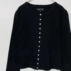 美品】日本製 agnes b.アニエス 黒 薄手 上着 夏物 長袖カーディガン