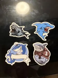サメデザイン ステッカー4枚セット