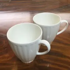 ウエッジウッド　ナイトアンドデイ　フルーテッドマグ　ペアセット