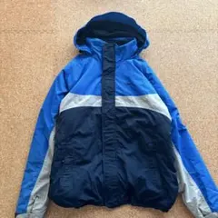 NIKE 刺繍ビッグロゴ　中綿　ナイロンパーカー　ブルー　L