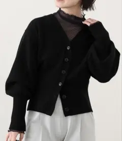 VERMAIL per IENA ウエストリブマーク カーディガン