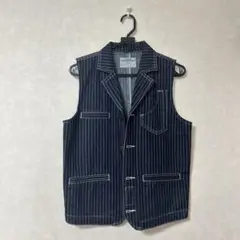 okonkwo ヒッコリーベスト 濃紺 シンチバック　M
